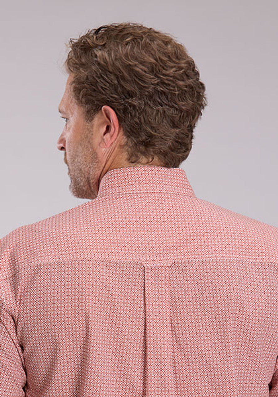 Roper Mens Short Sleeve Rust Button Down- Saltillo Foulard