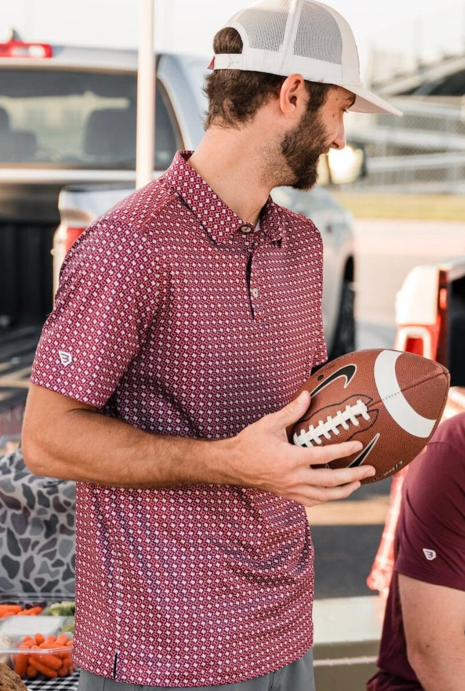 Burlebo Performance Polo Texas Maroon & Grey