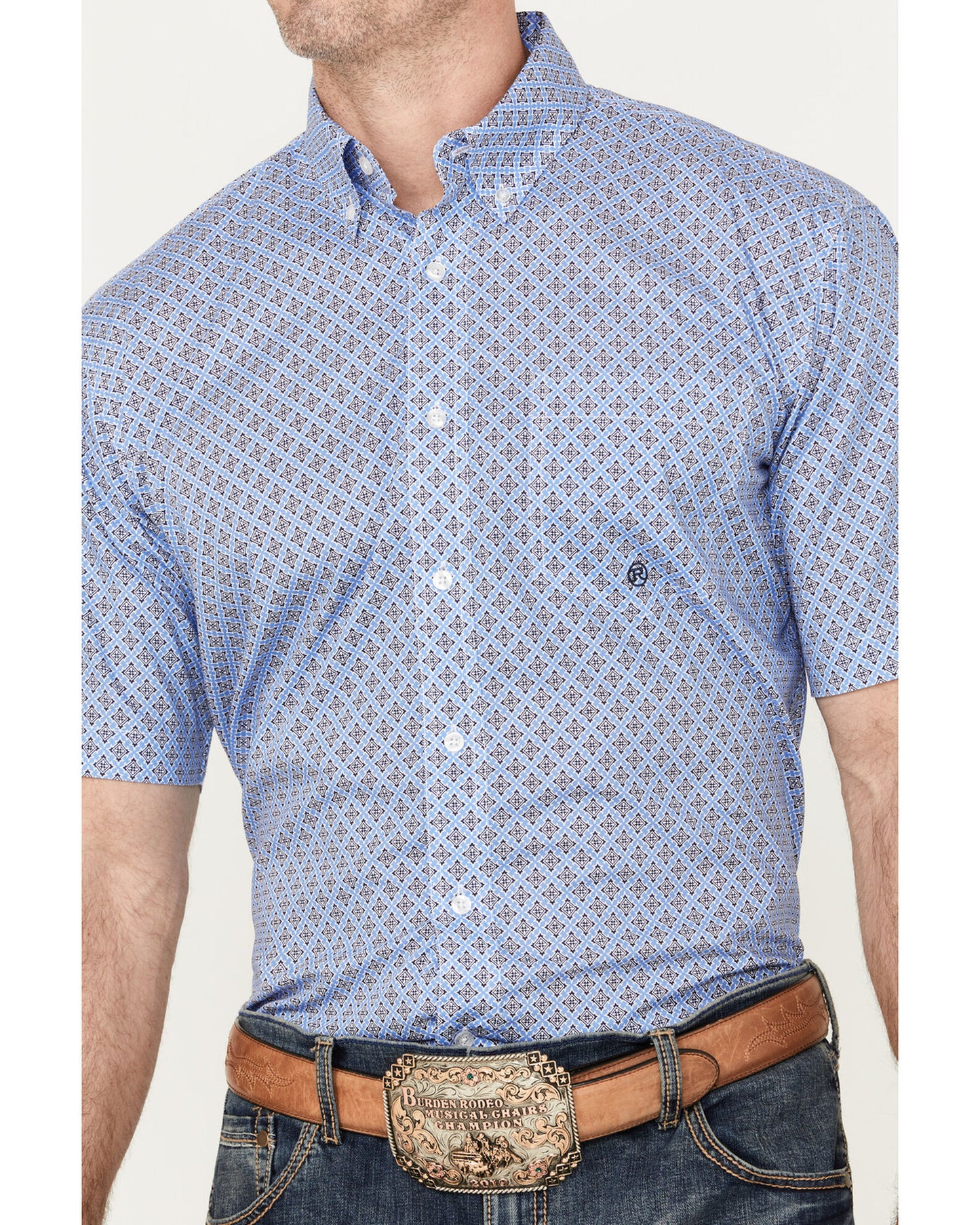 Roper Men’s Short Sleeve Thistle Foulard Western Shirt