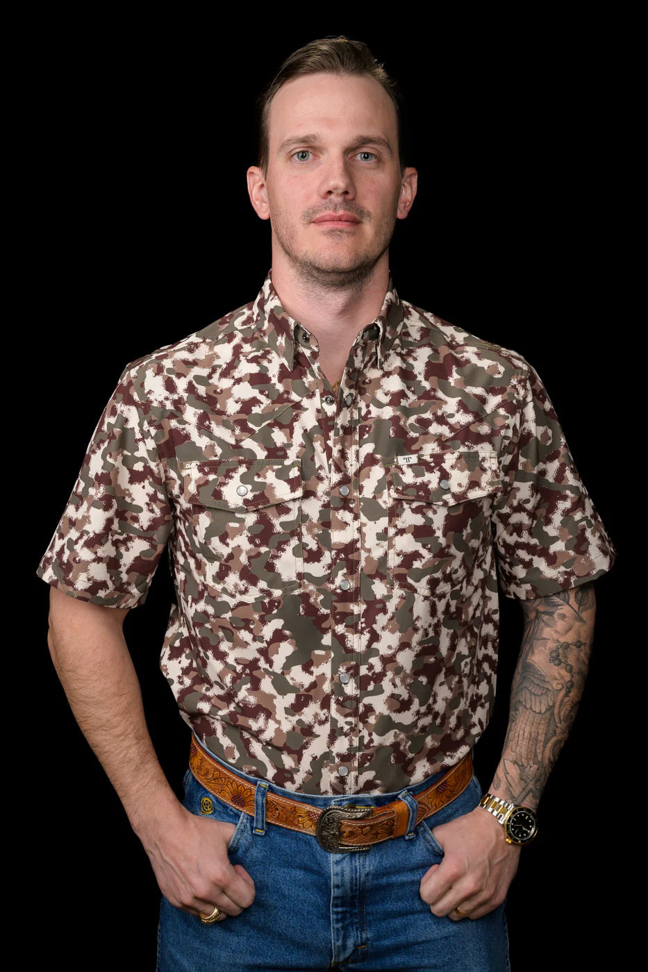 Camo Lite Short Sleeve Snap Shirt