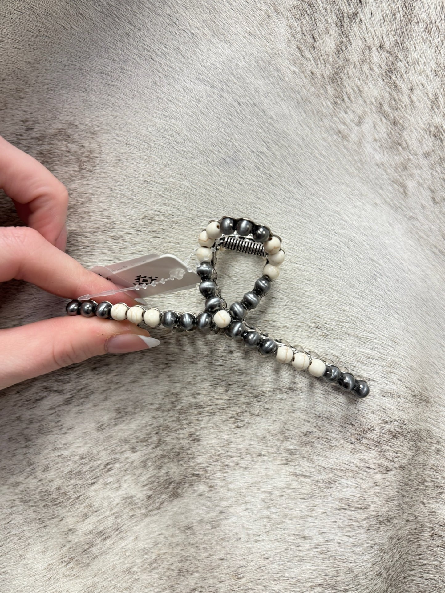 Faux Colored Bead Claw Clip