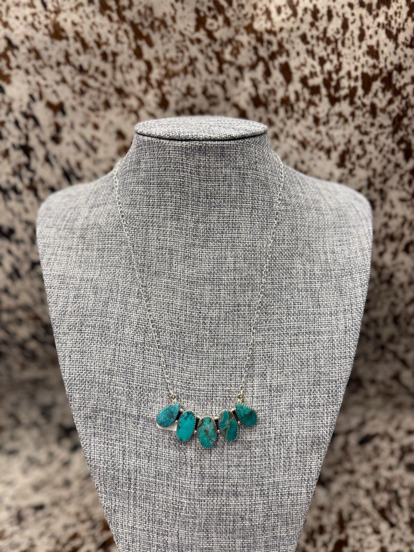 Hada Sterling Silver Red River Turquoise Necklace
