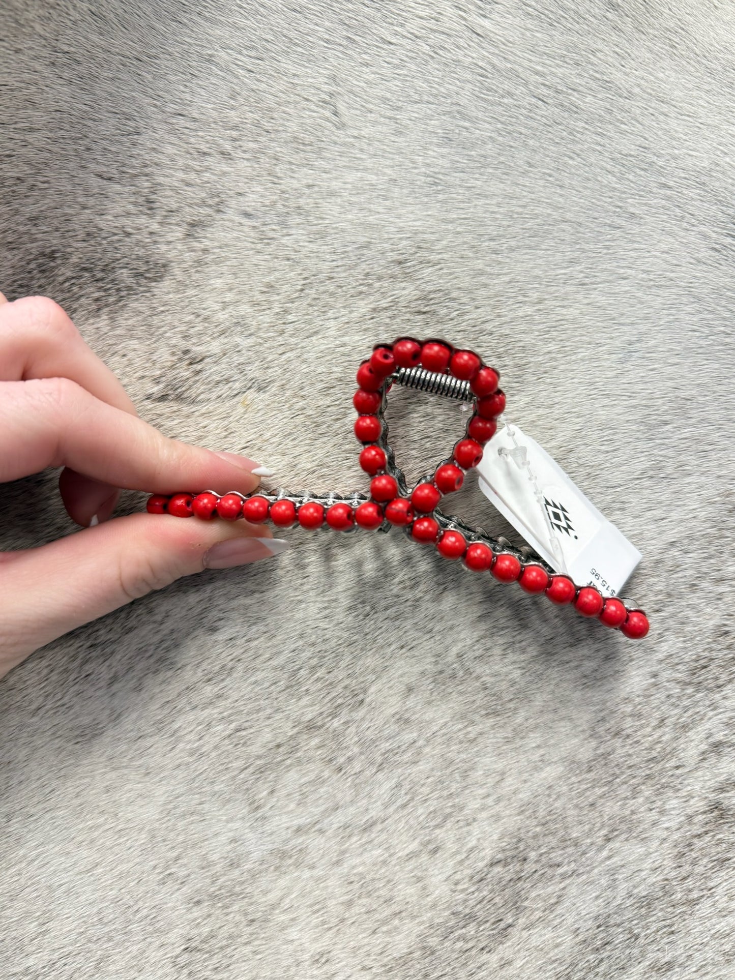 Faux Colored Bead Claw Clip