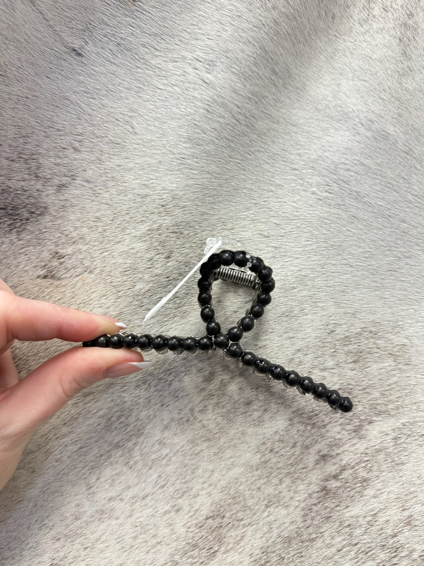 Faux Colored Bead Claw Clip