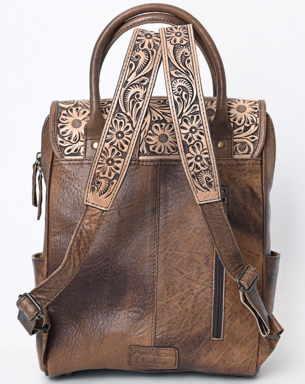 Backpack Hand Tooled Woven Saddle