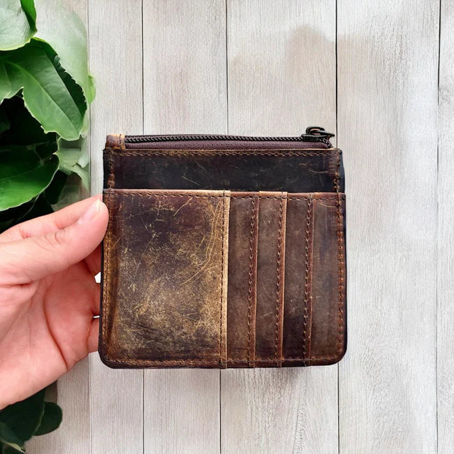 Concho Tooled Leather Coin Pouch