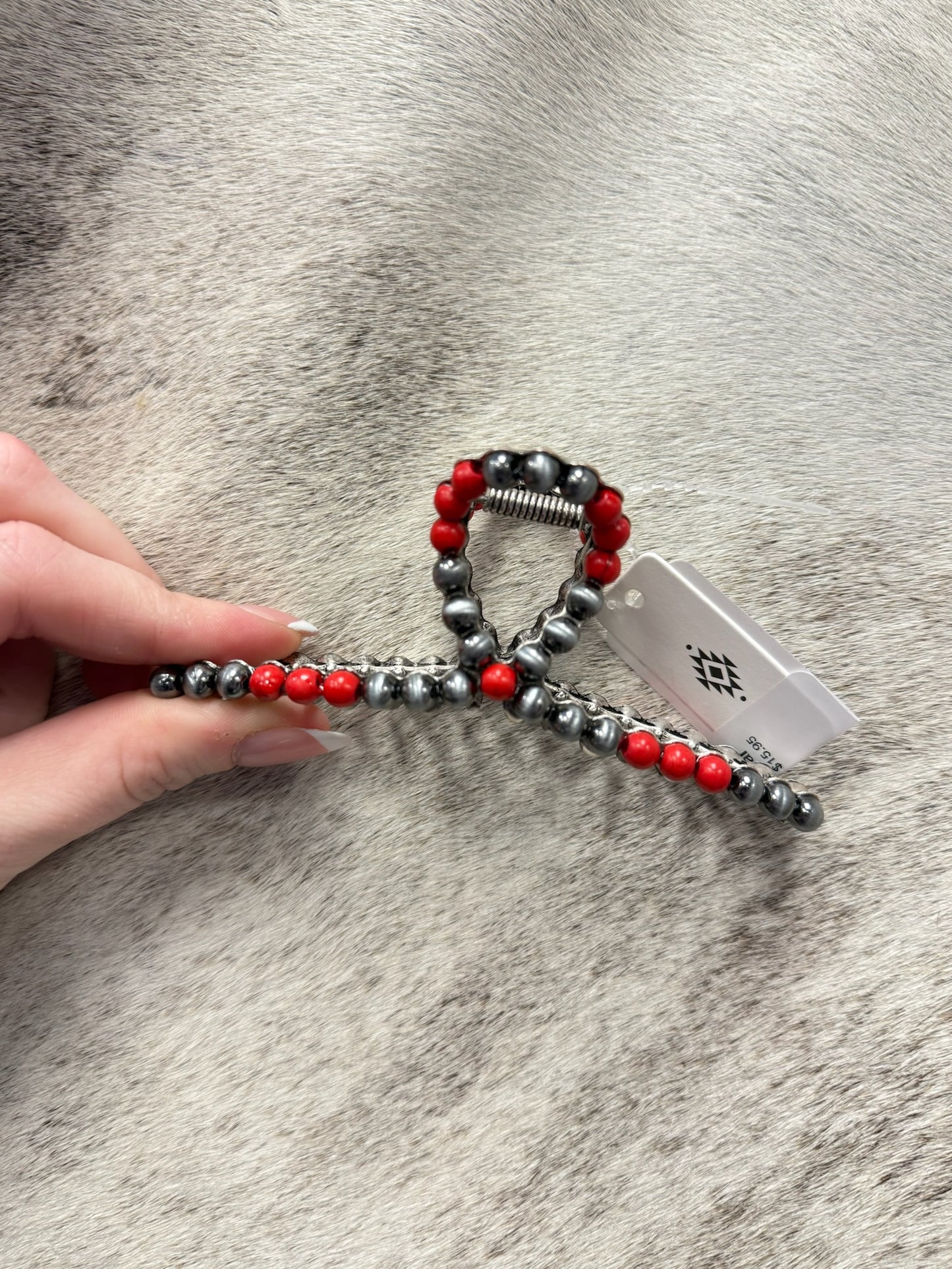 Faux Colored Bead Claw Clip