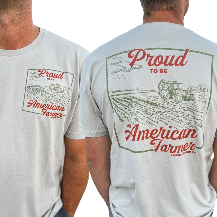Western 'Proud American Farmer' Stone Graphic Tee