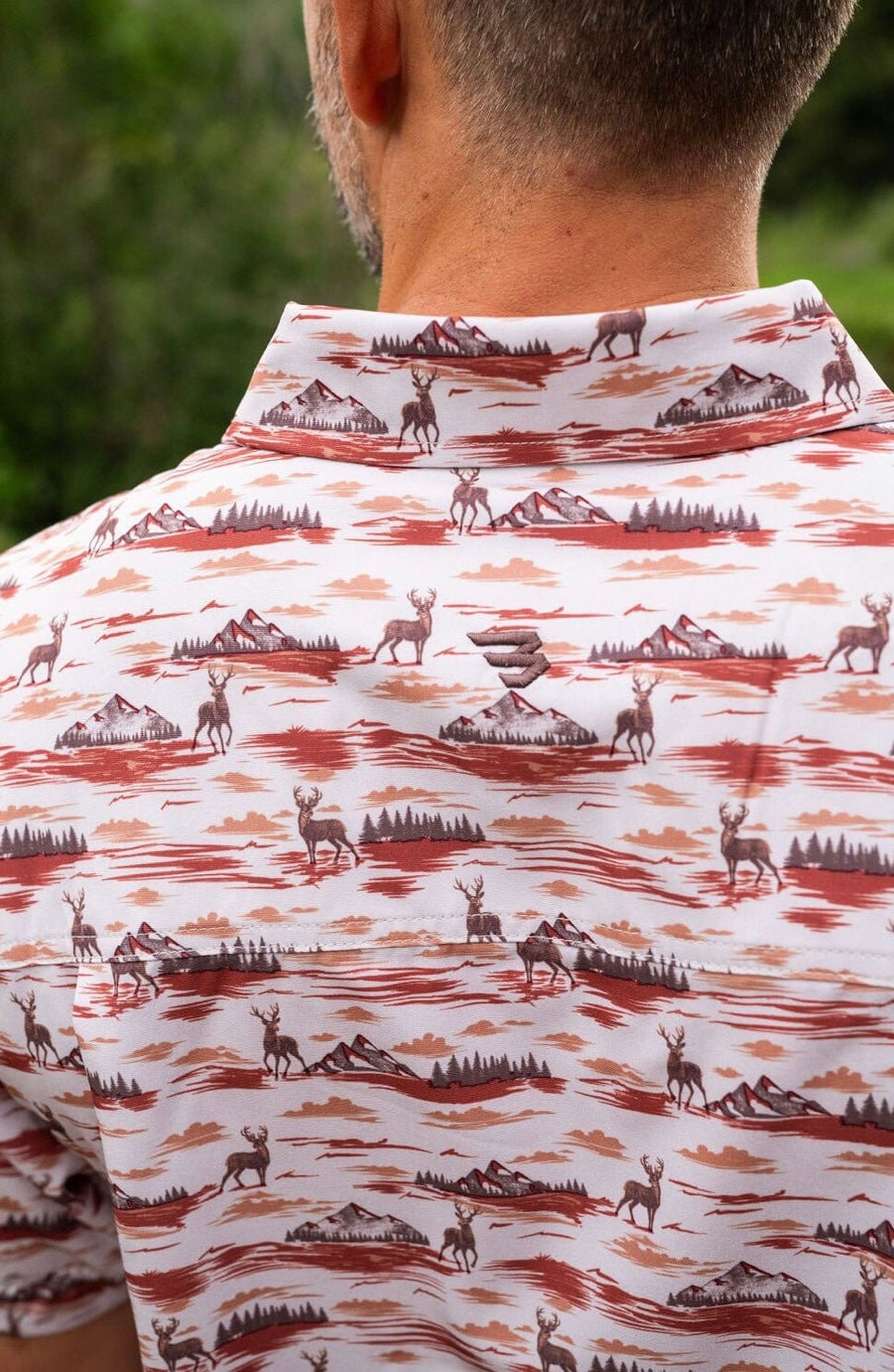 Burlebo Performance Button Up Mountain Range