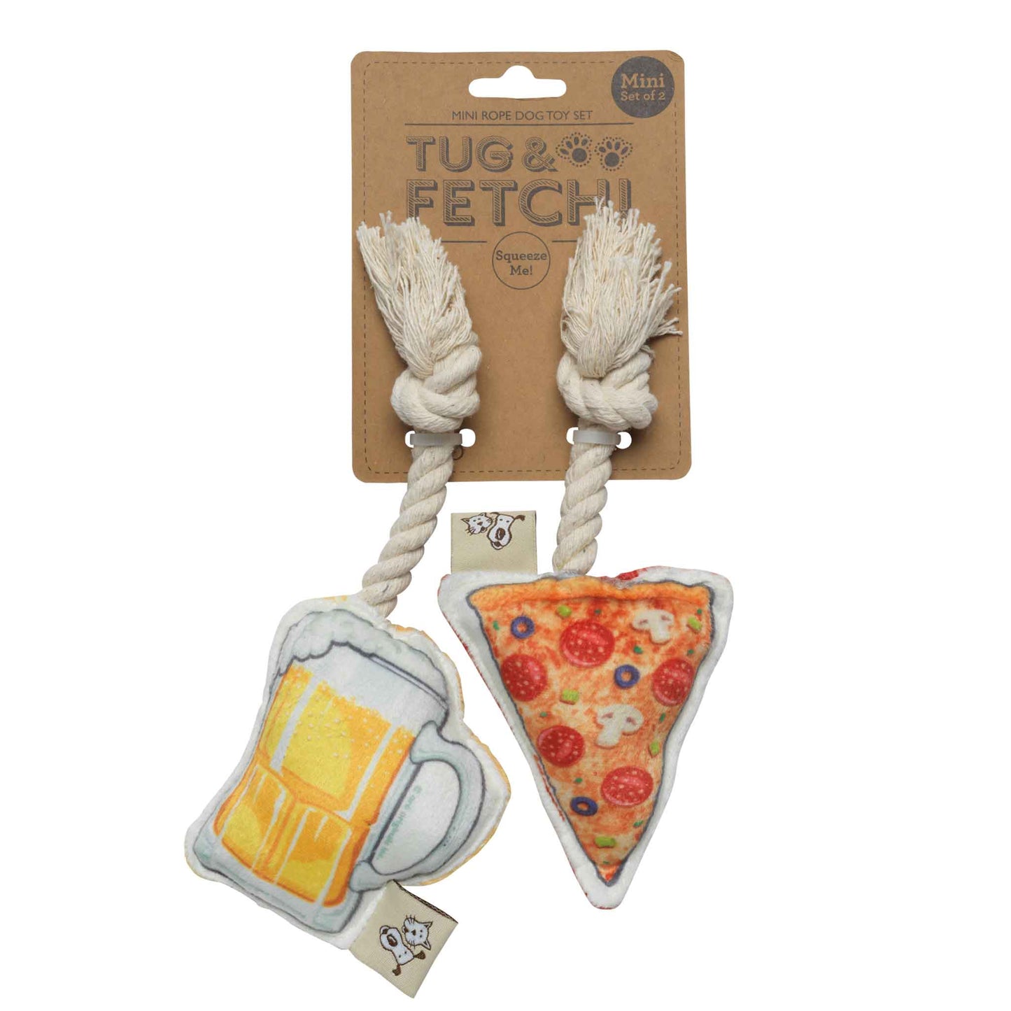 Mini Dog Toy Set | Pizza & Beer