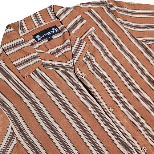 Rust Orange & White Button Down