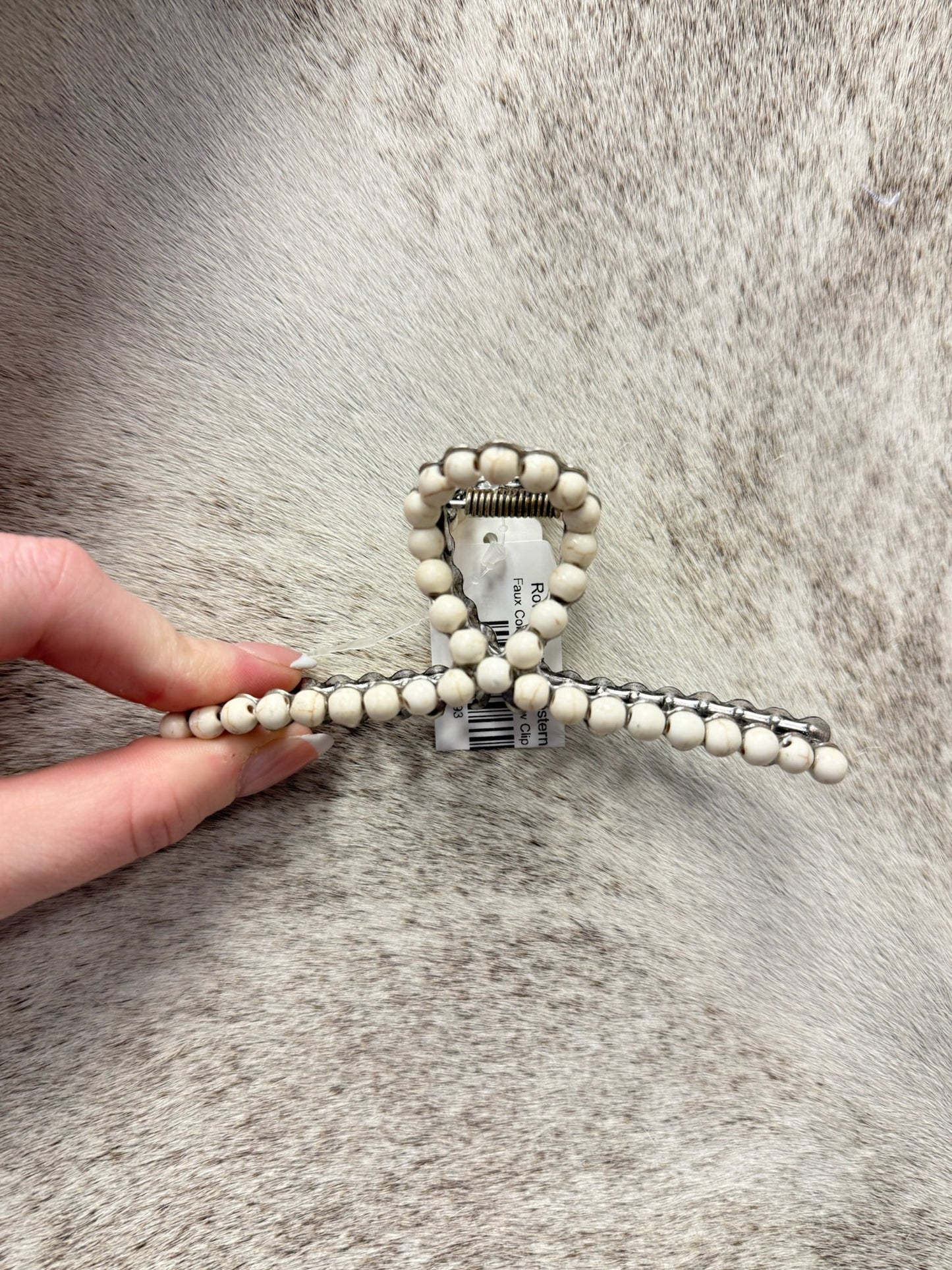 Faux Colored Bead Claw Clip
