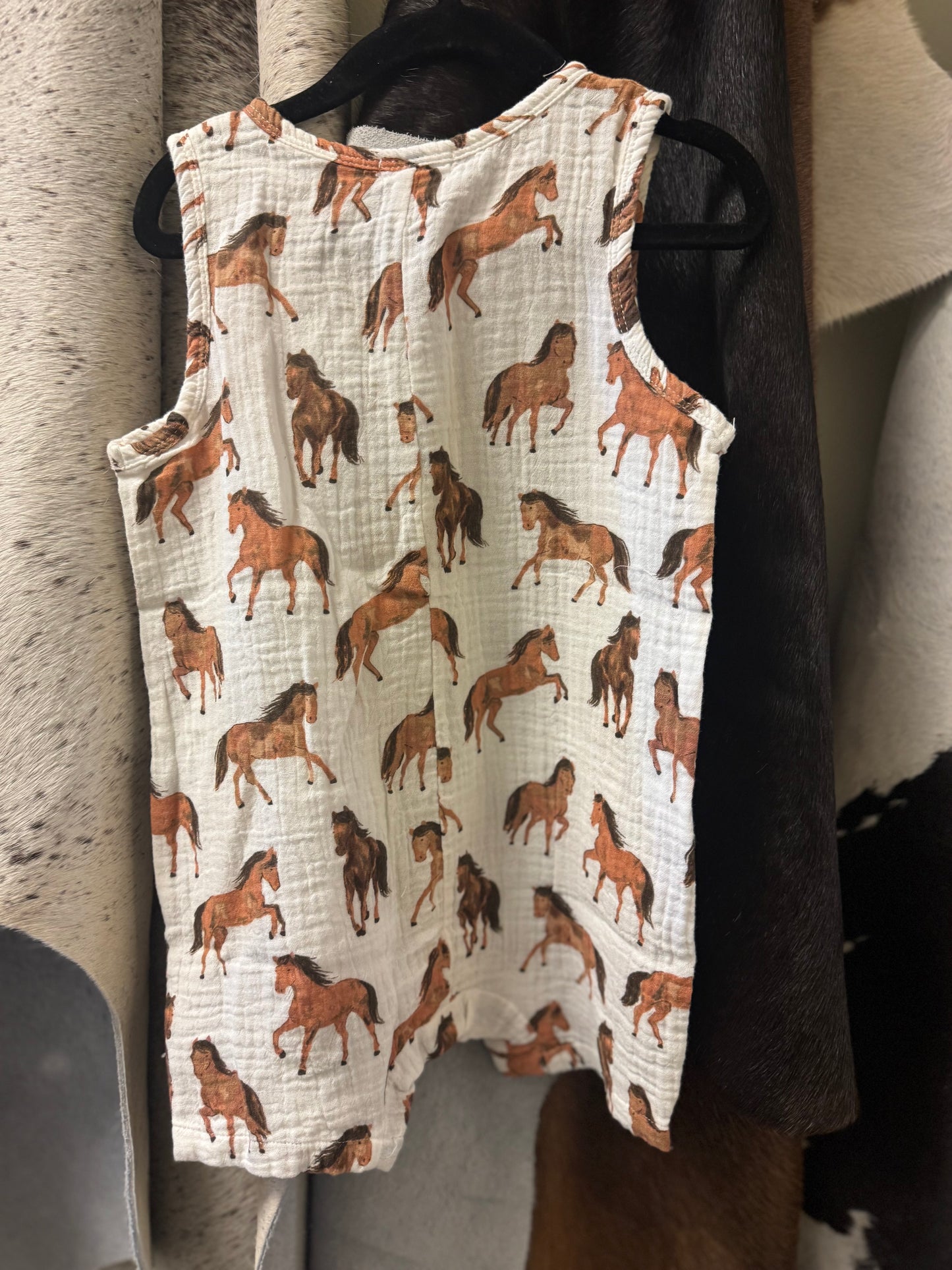 Horses Sleeveless Shortie Romper