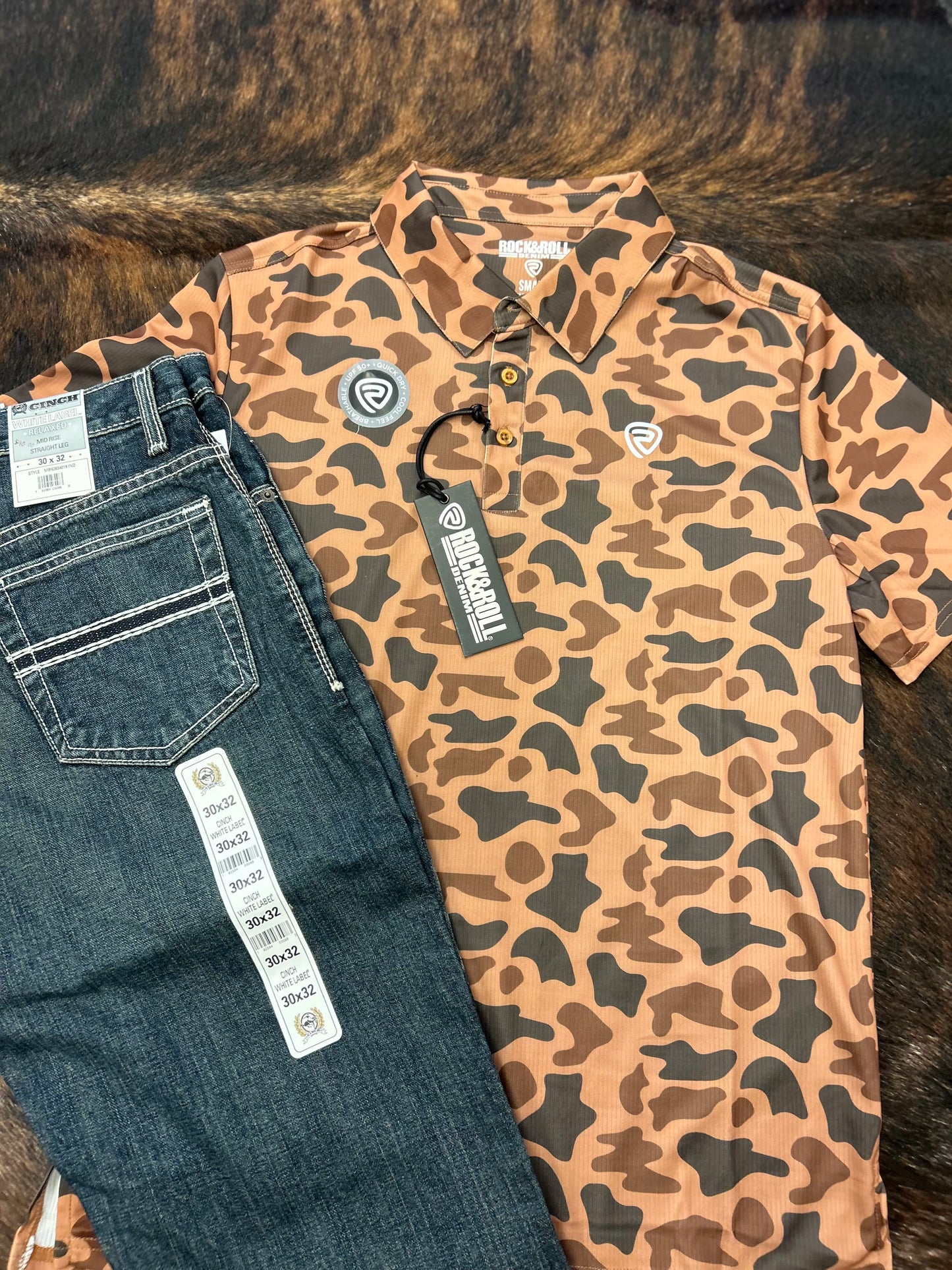 Rock N Roll Camo Printed Polo