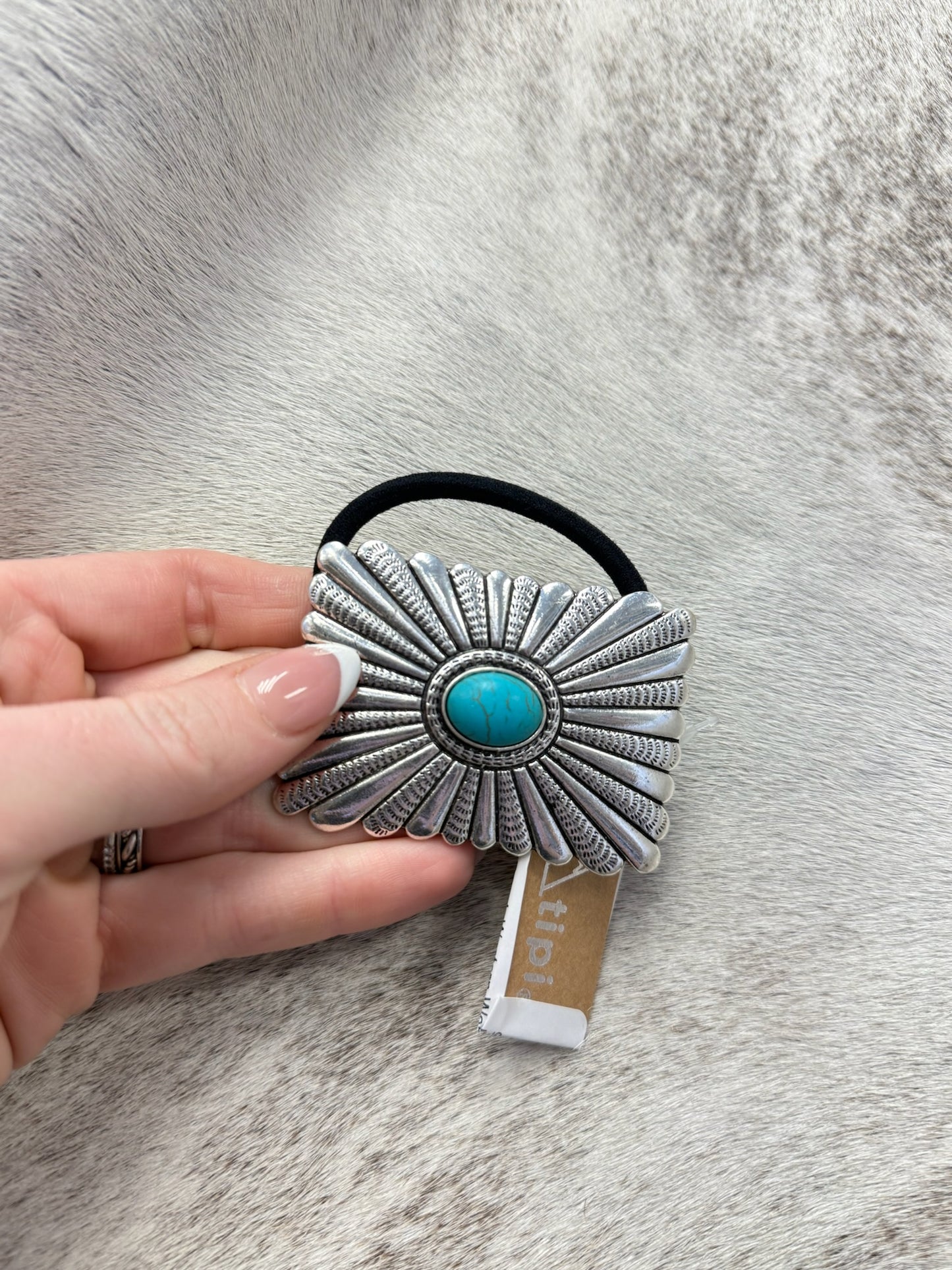 Turquoise Concho Hair Tie