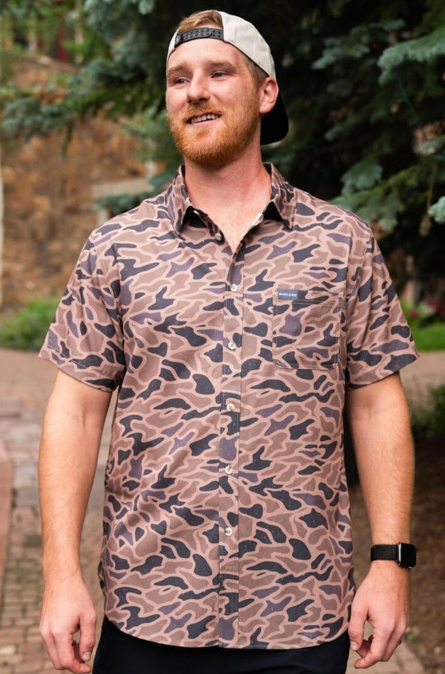 Burlebo Performance Button Up Gauge Camo