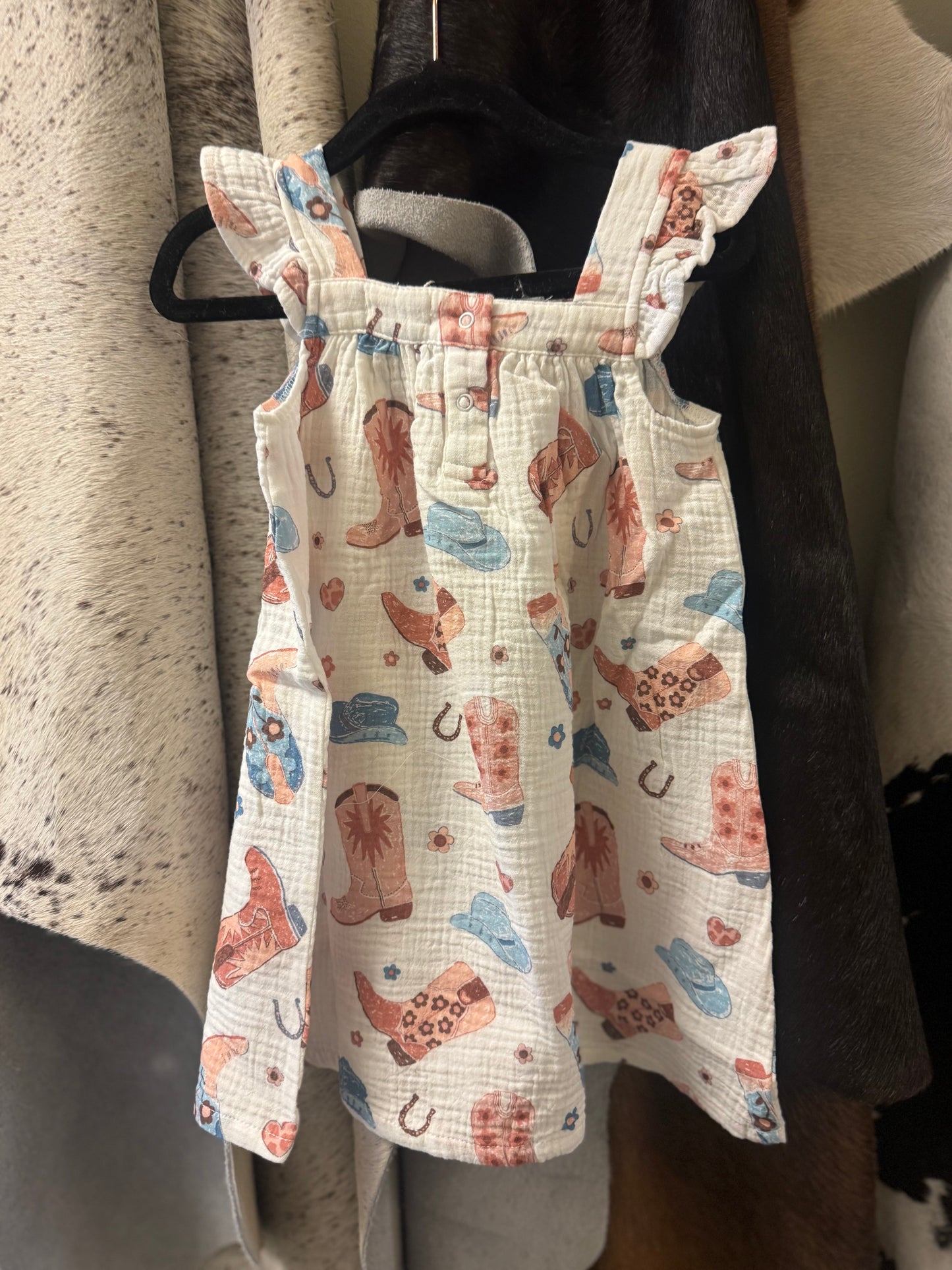 Cowboy Boots Pink Sundress