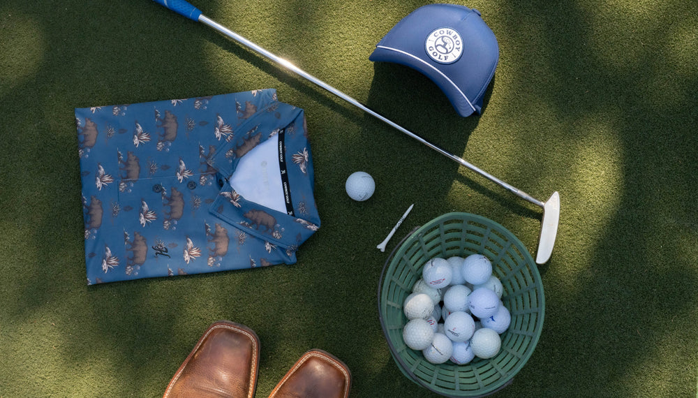 "The Weekender" Blue/Hooey Hog Pattern Polo