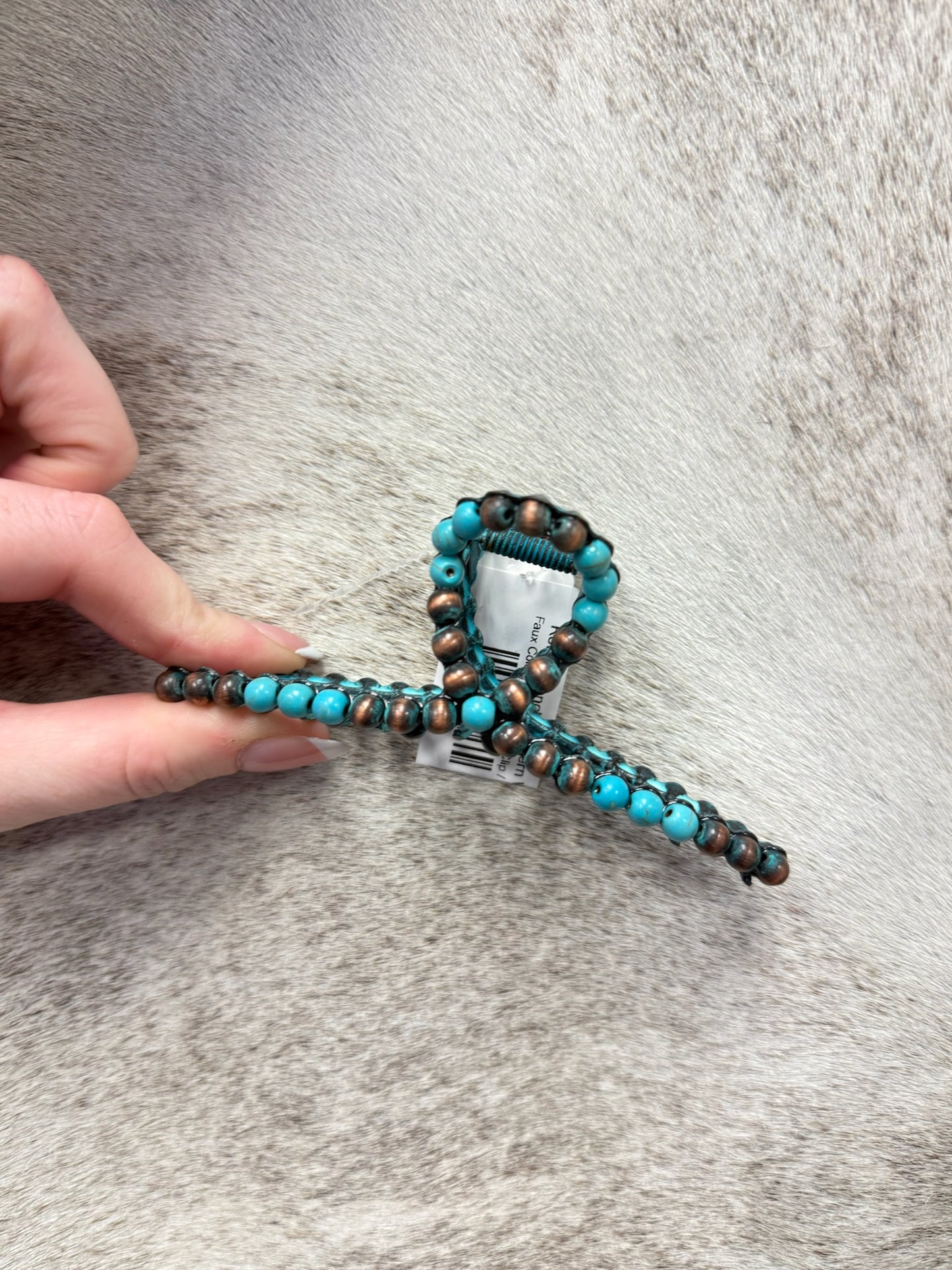 Faux Colored Bead Claw Clip