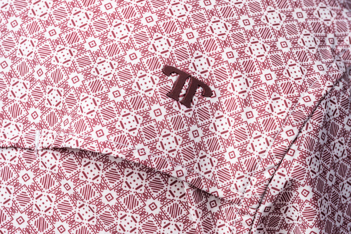 Diamond Short Sleeve Snap Shirt Red
