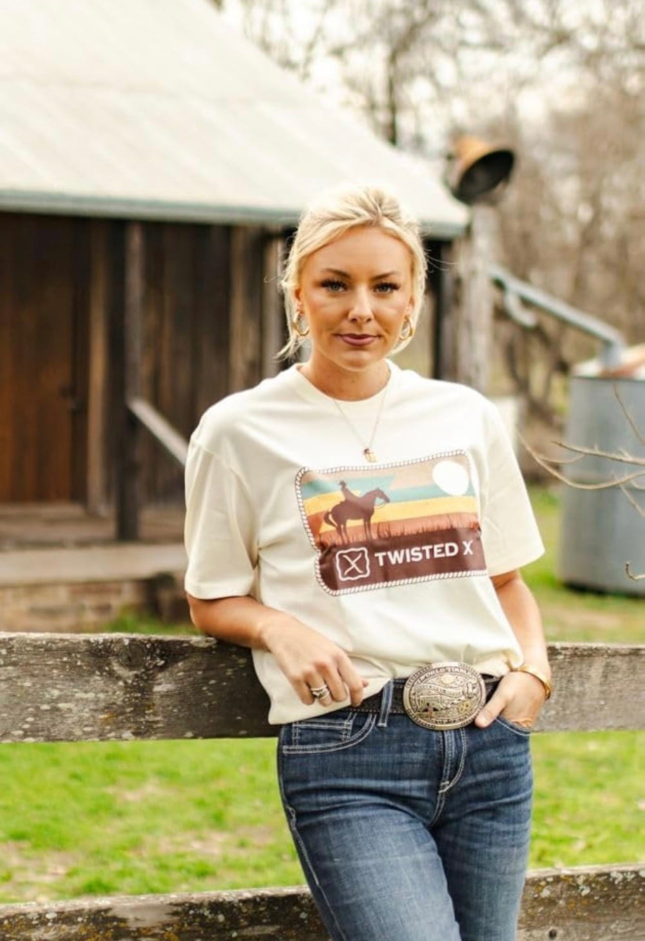 Twisted-X Cream Patch T-Shirt