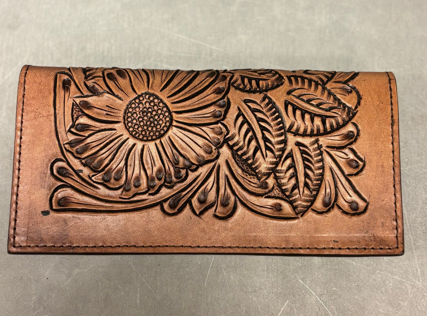 Sunflower Tooled Leather Women Wallet