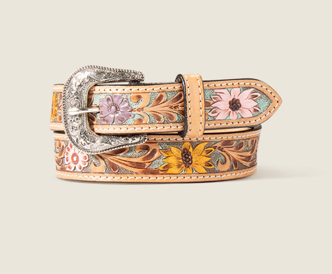 Flower Tooled Belt
