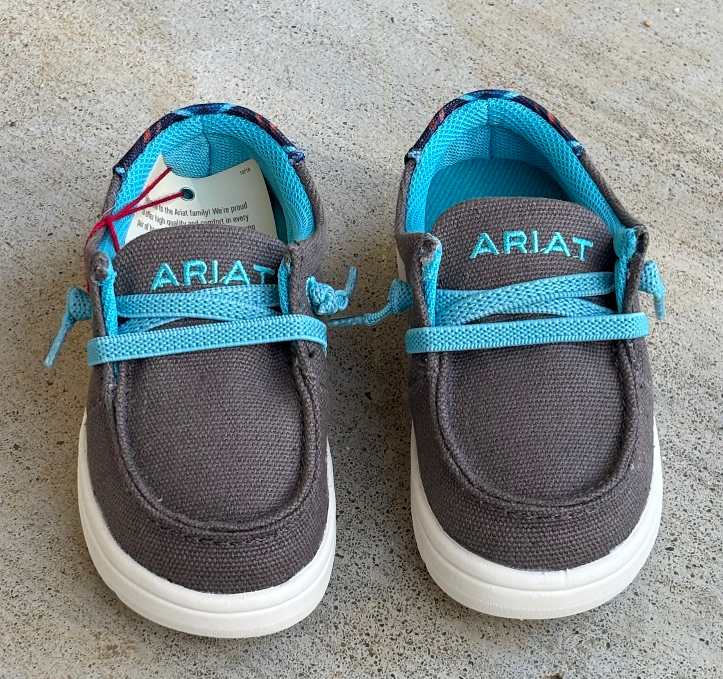 Ariat Hilo Boys Casual Shoe Southwest Heel Charcoal