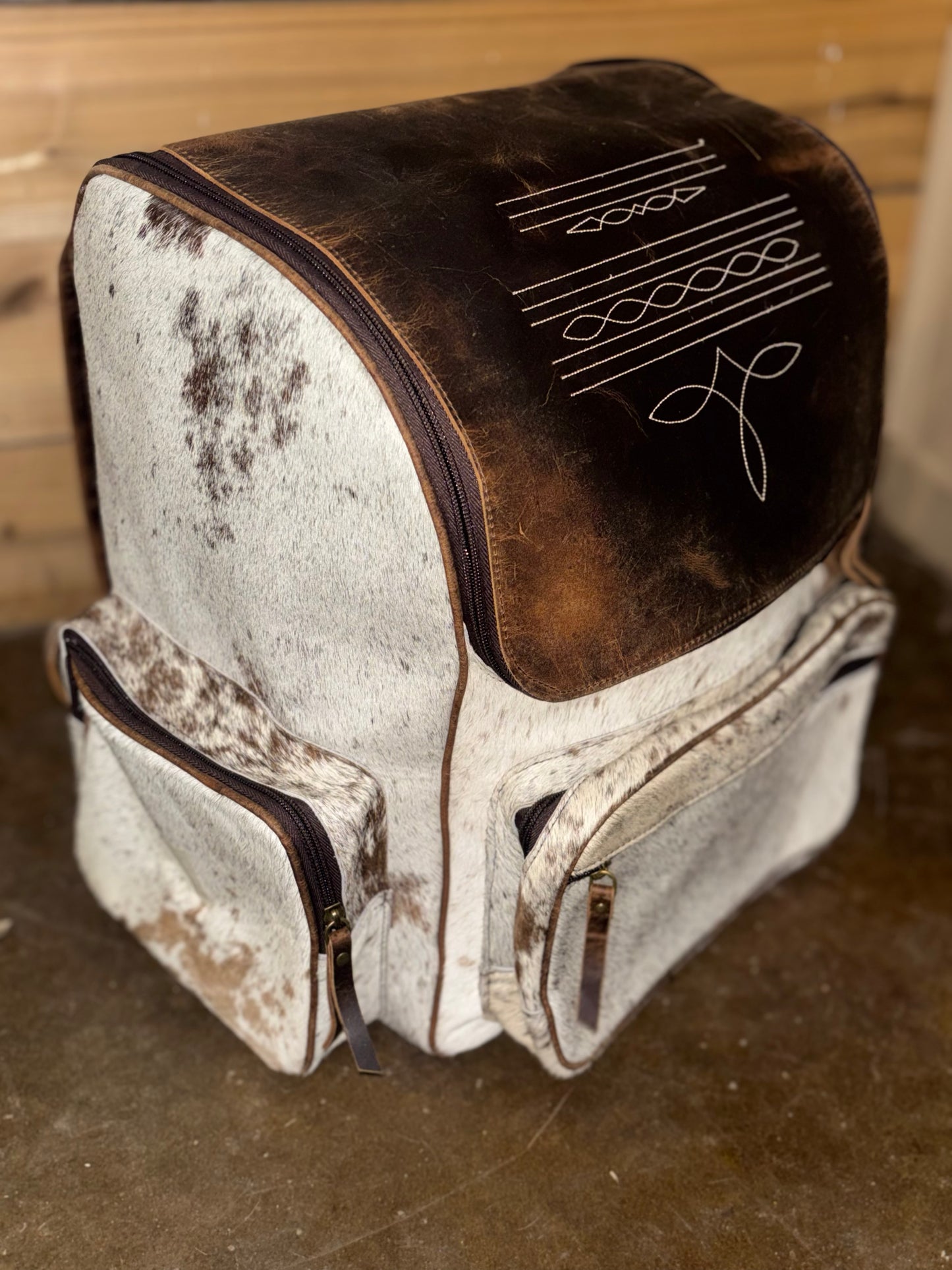 Boot Stitch Cowhide Backpack