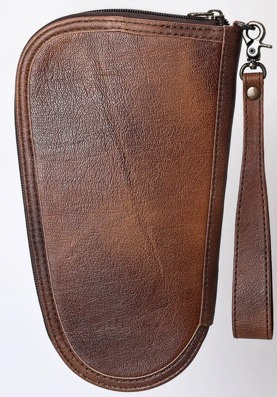 Gun Case Hair on Hand Tooled Genuine Leather Western Gun Case