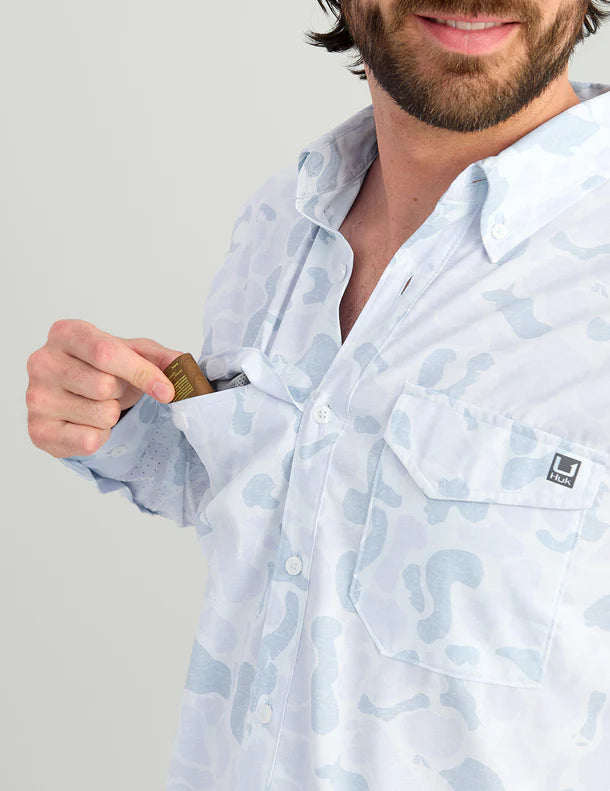 KC Print Tide Point Button Down- Sky