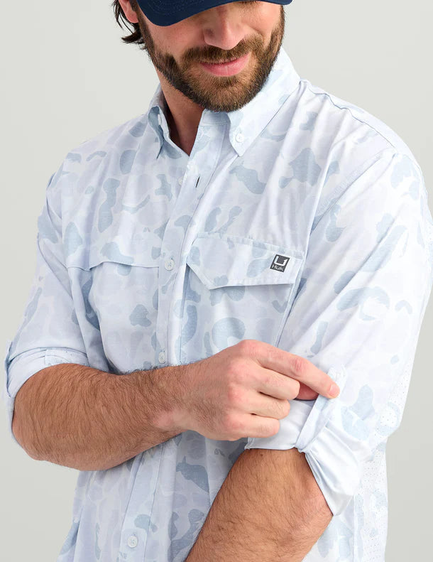 KC Print Tide Point Button Down- Sky