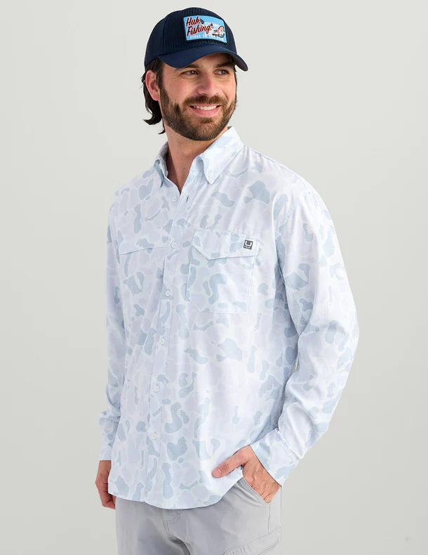 KC Print Tide Point Button Down- Sky