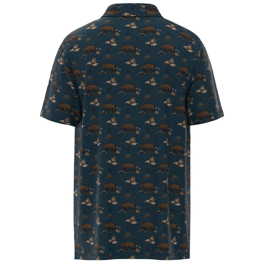 "The Weekender" Blue/Hooey Hog Pattern Polo