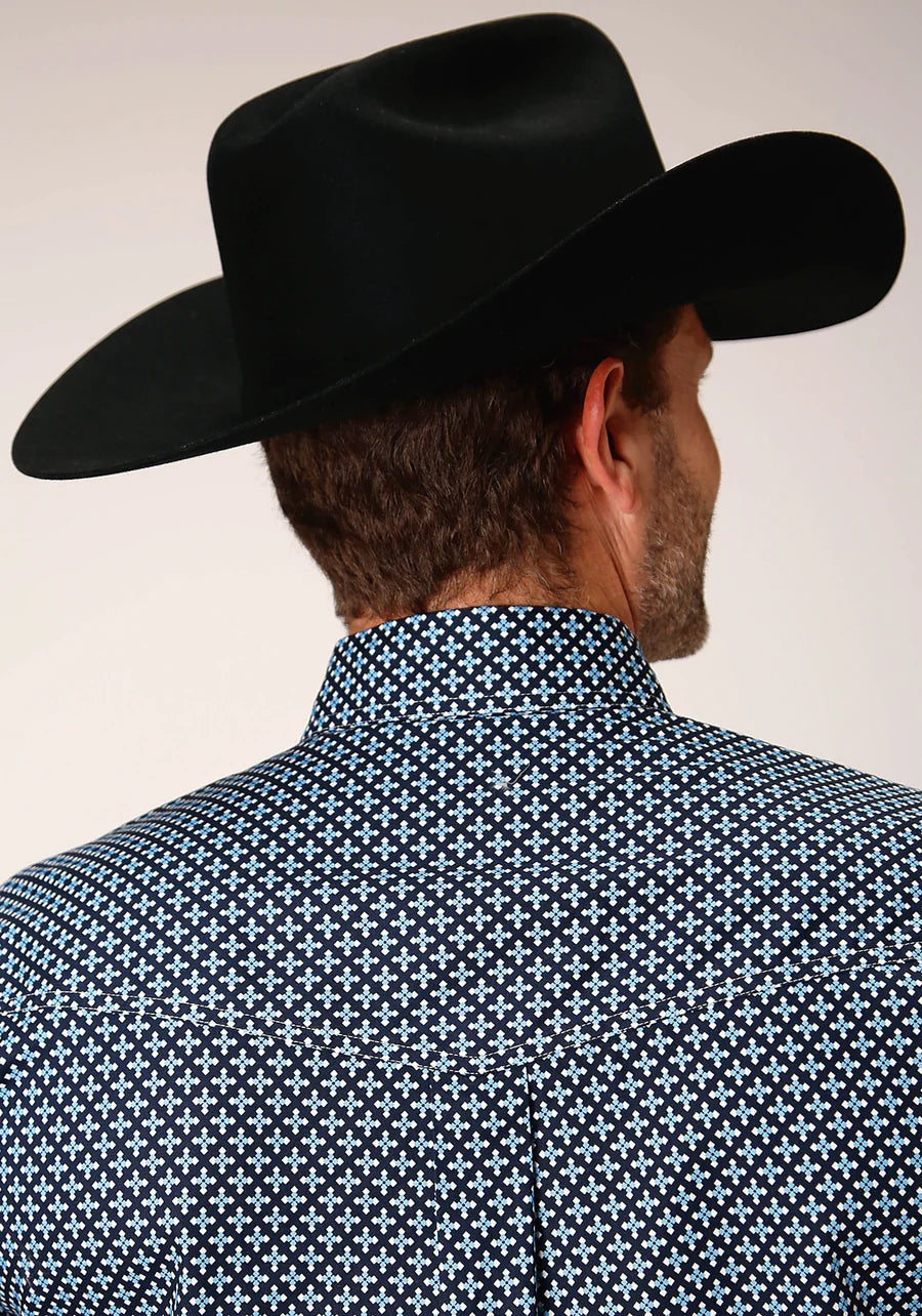 Roper Men’s Long Sleeve Button Four Leaf Foulard Western Shirt