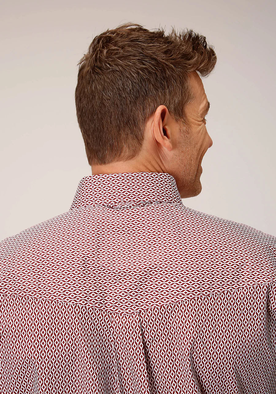 Roper Men’s Short Sleeve Button Climbing Diamond Western Shirt