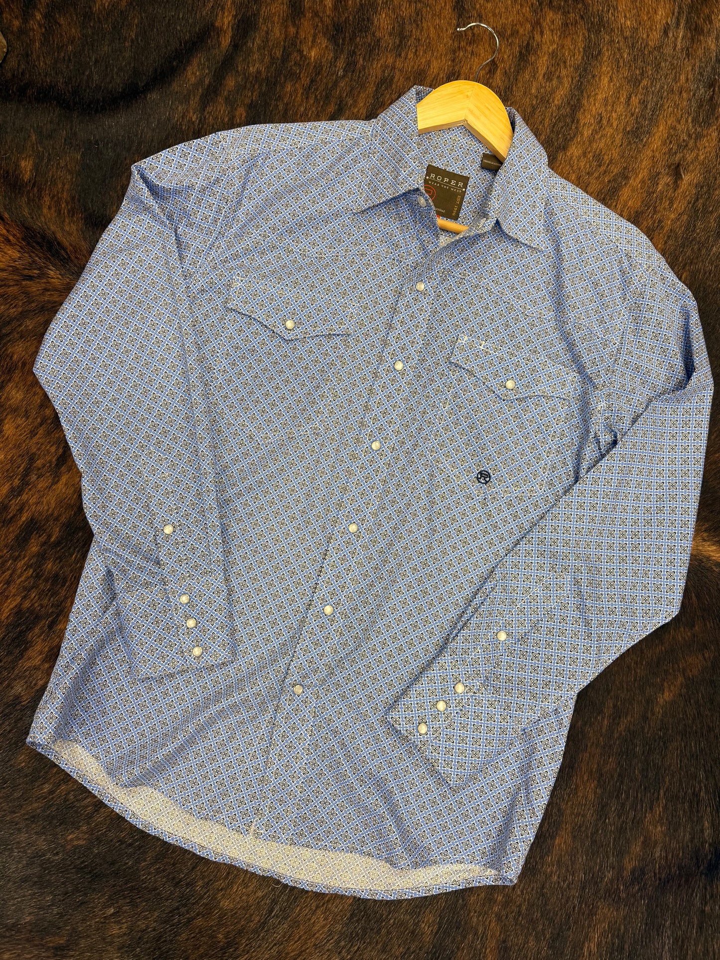 Roper Men’s Long Sleeve Snap Thistle Foulard Western Shirt