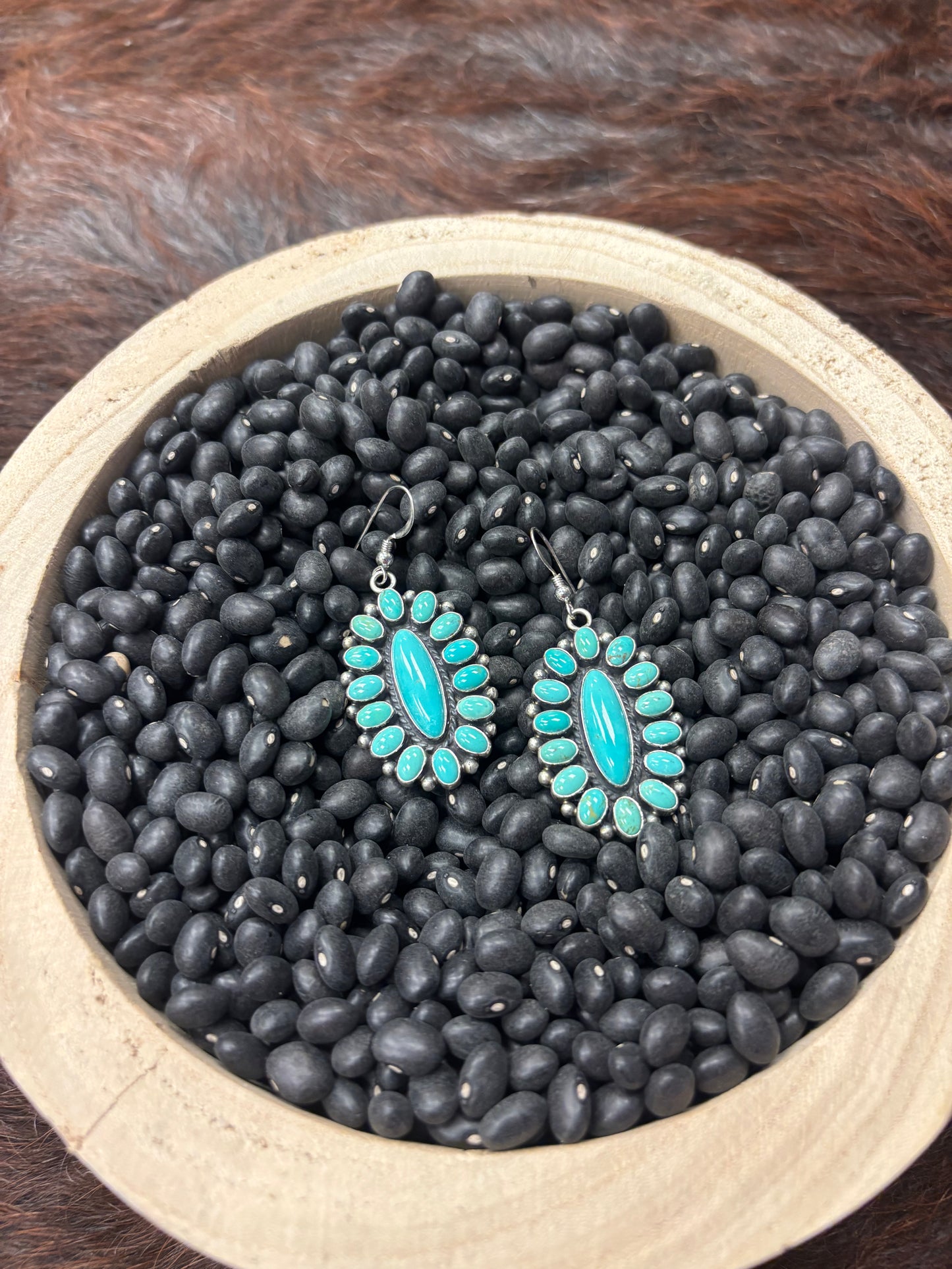 Turquoise Concho Earrings