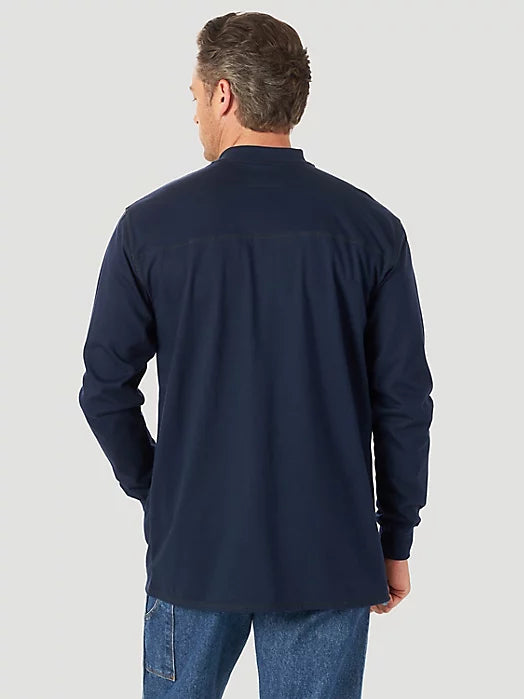 WRANGLER® FR FLAME-RESISTANT LONG SLEEVE LIGHTWEIGHT HENLEY NAVY