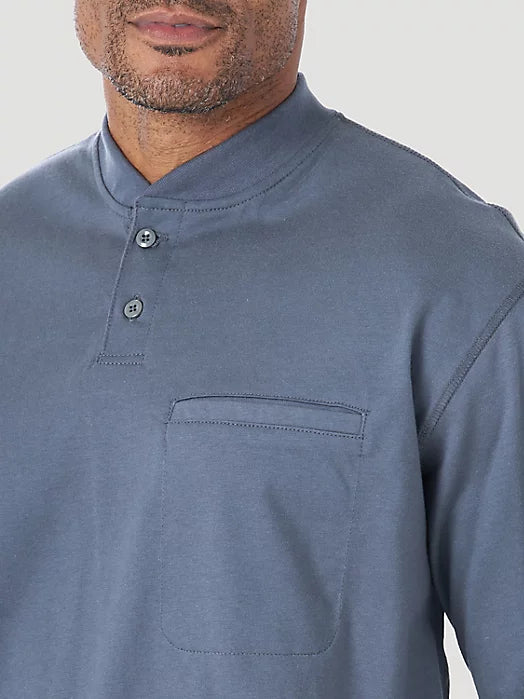 WRANGLER® FR FLAME-RESISTANT LONG SLEEVE LIGHTWEIGHT HENLEY CASTLE ROCK