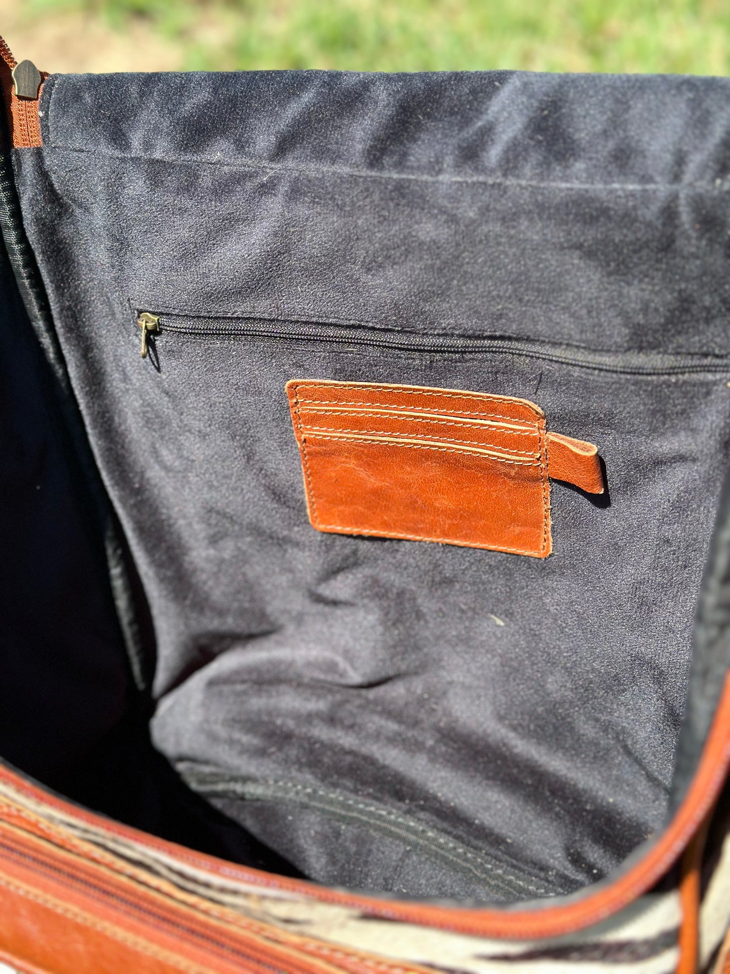 Zebra Concho Buckle Backpack