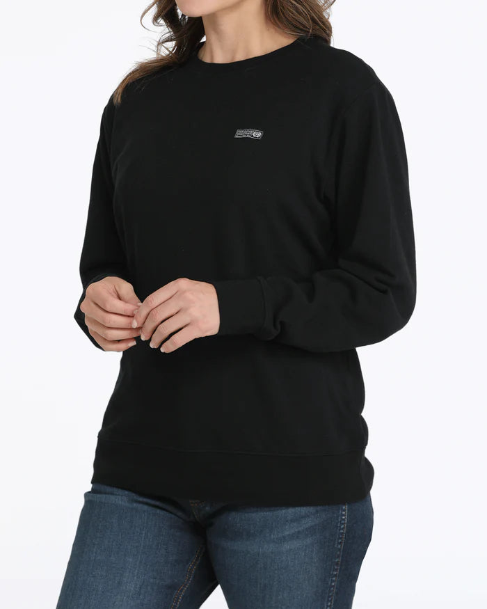 Cinch Women's Long Sleeve Logo Print Sweatshirt - Black