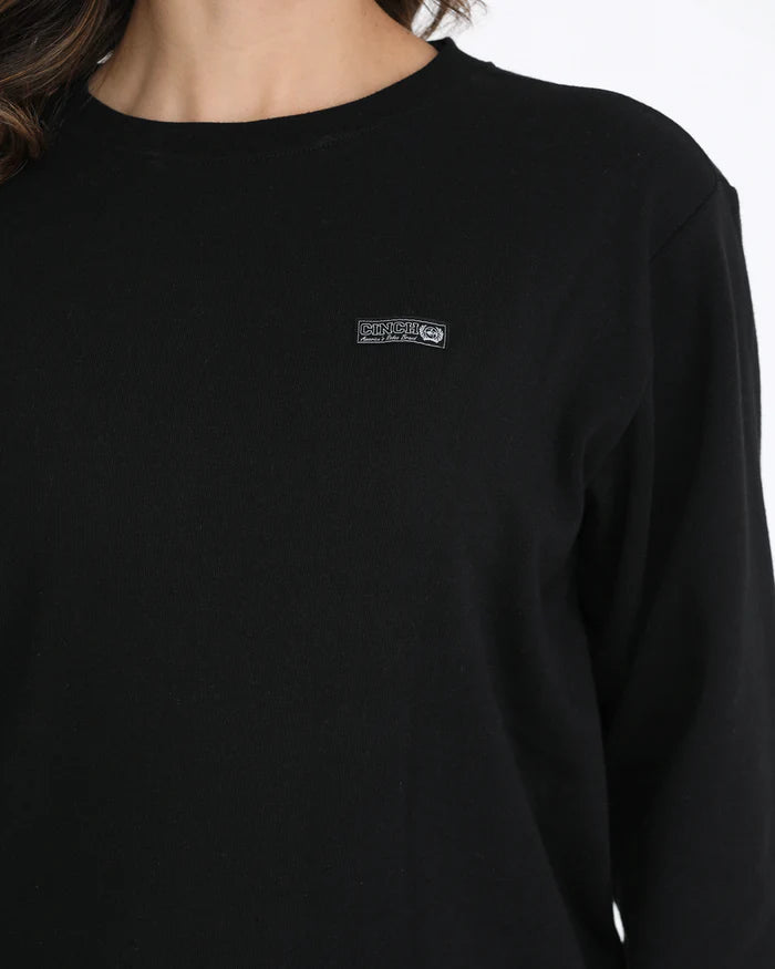 Cinch Women's Long Sleeve Logo Print Sweatshirt - Black