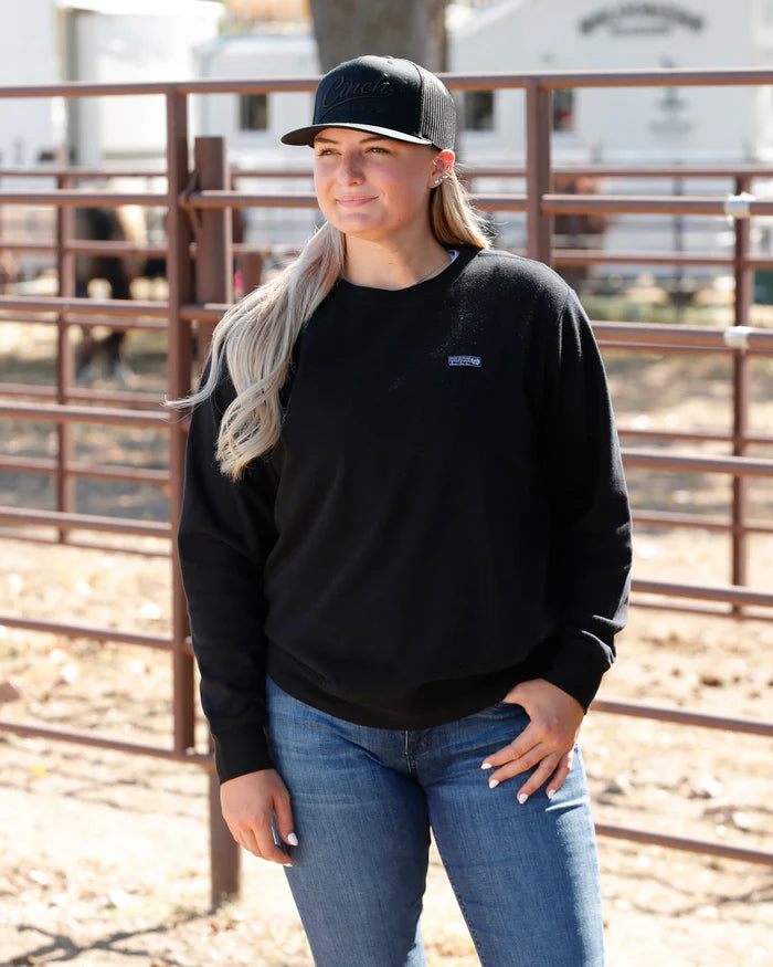Cinch Women's Long Sleeve Logo Print Sweatshirt - Black