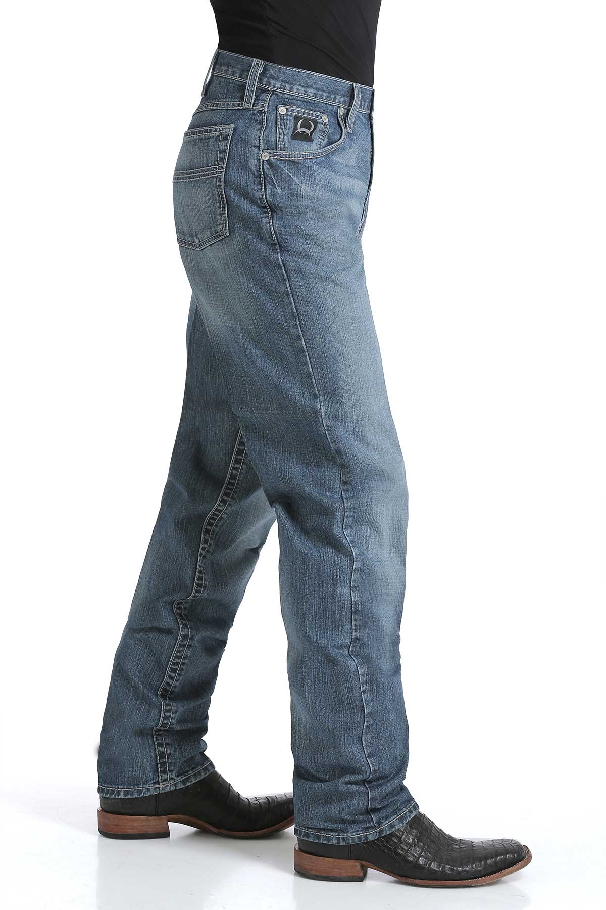 Cinch Men's Loose Fit Black Label 2.0 Jean-Medium Stone