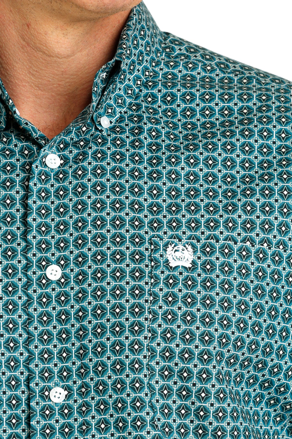 Cinch Men's Geo Print Long Sleeve Button-Down Western Shirt