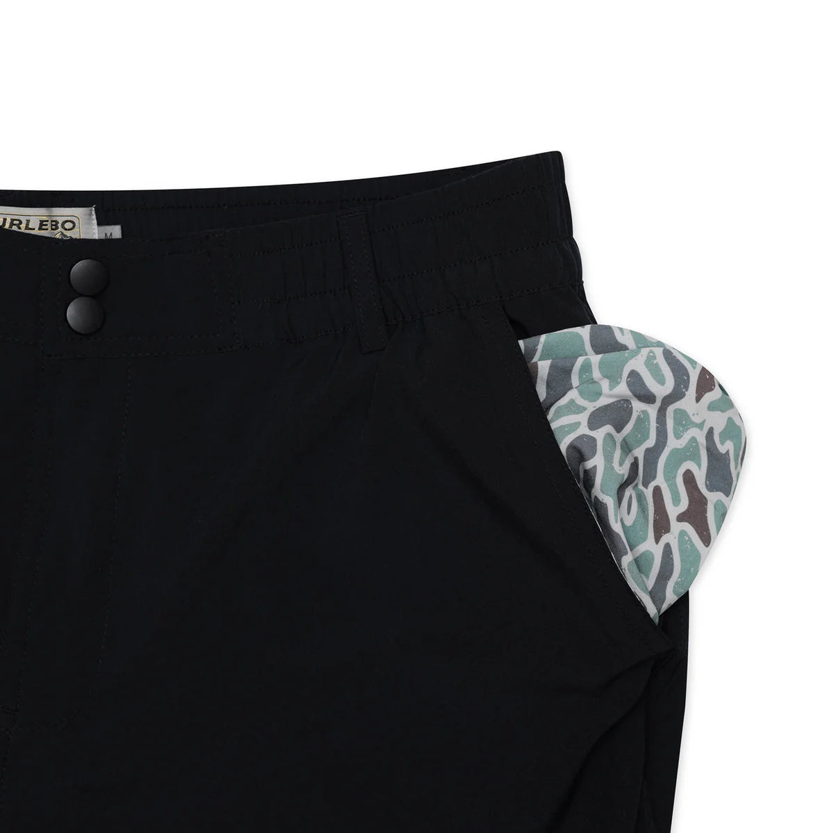 Burlebo Everyday Short - Matte Black - Retro Duck Camo Pocket