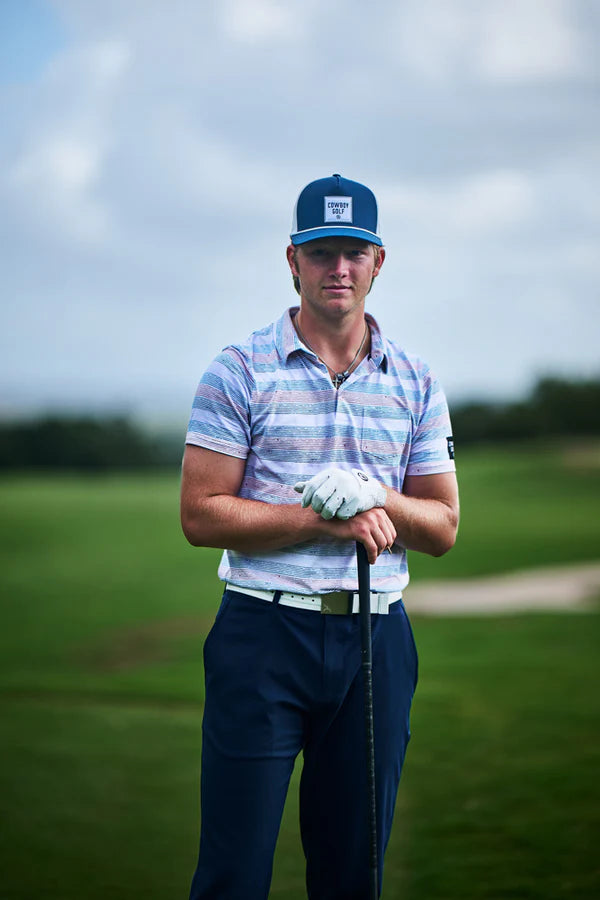 "Hot Shot" Multi Color Stripe Pattern Polo