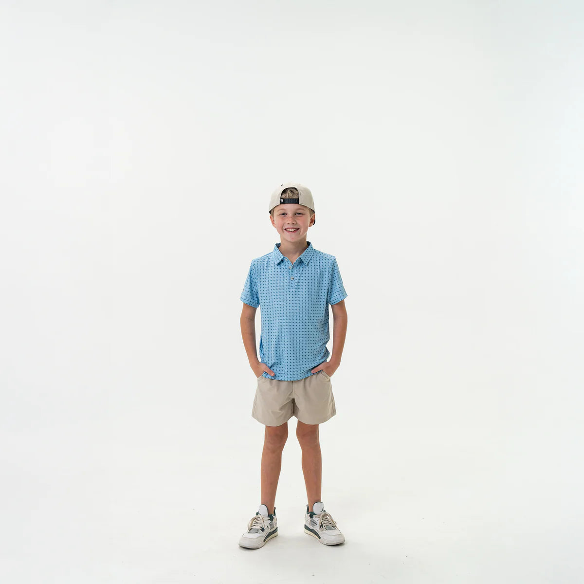 Burlebo Youth Polo - Texas Light Blue Print