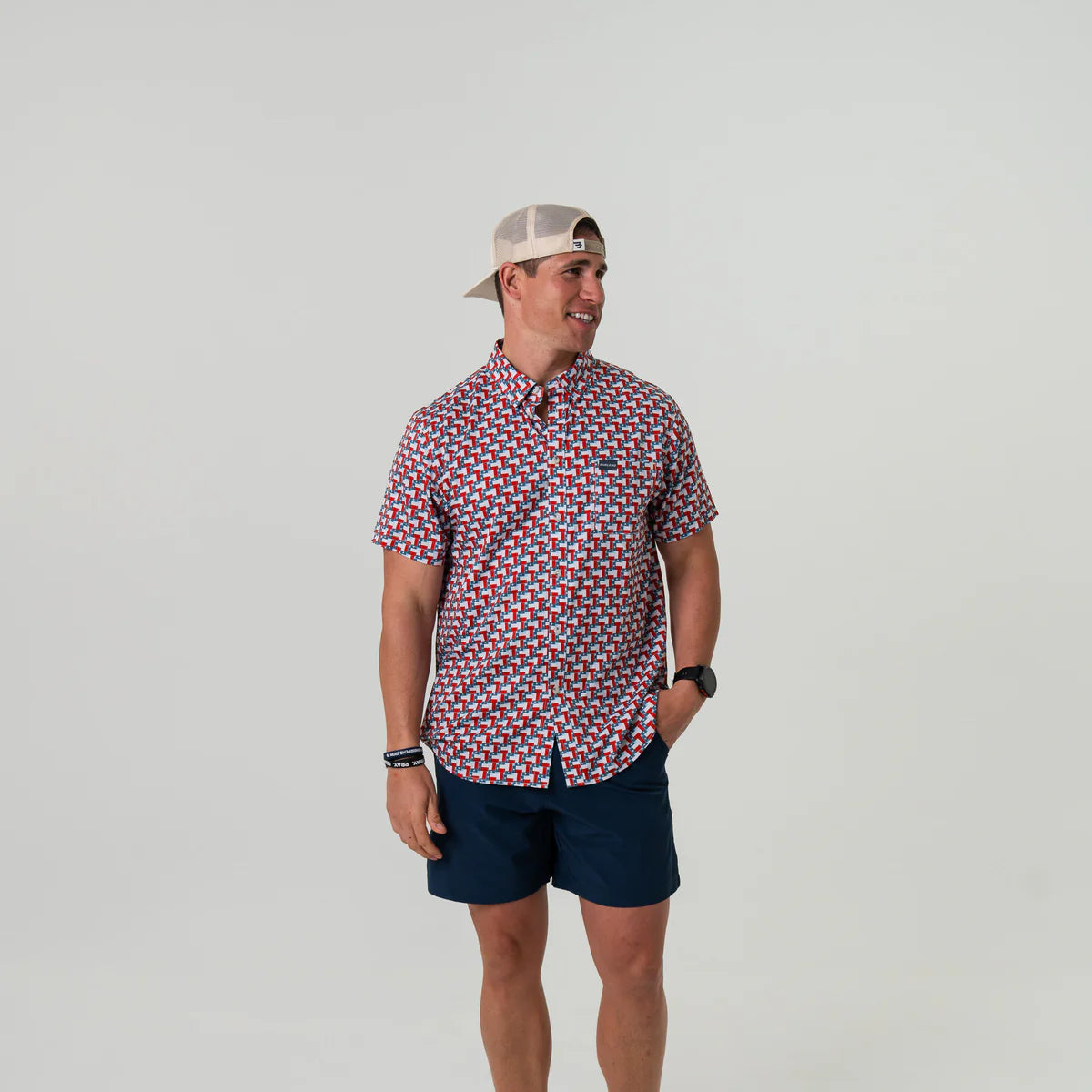 Burlebo Performance Button Up - Texas Flag